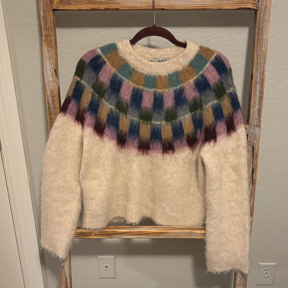 Madewell Cozy Multicolor Patterned Sweater